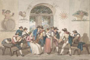 Innenraum eines römischen Gasthauses, 1817