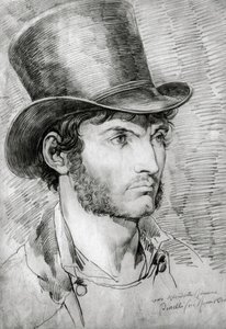 Männliches Porträt (Wahrer Römer), Zeichnung von Bartolomeo Pinelli (1781-1835) von Bartolomeo Pinelli