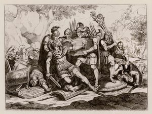 Marcus Calpurnius Flamma lebend unter den Leichen seiner von den Karthagern getöteten Kameraden gefunden von Bartolomeo Pinelli