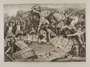 Orazio Coclite kämpft auf der Ponte Sublico von Bartolomeo Pinelli