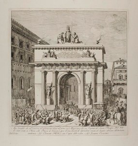 Triumphaler Einzug von Pius VII. in Rom am 24. Mai 1814 von Bartolomeo Pinelli