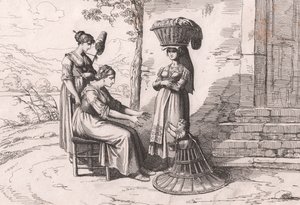 Römische Frauen in traditionellen Kostümen von Bartolomeo Pinelli
