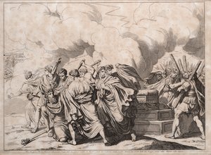 Romulus von den Senatoren ermordet, 1818 von Bartolomeo Pinelli