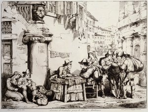 Schreiber auf dem Montanara-Platz in Rom