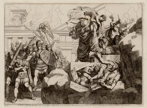 Selbstmord der Frau von Hasdrubal von Bartolomeo Pinelli