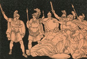 Turnus über den Leichen von Alma und Galaesus von Bartolomeo Pinelli