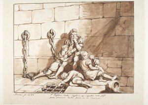 Ugolini della Gherardesca und seine Söhne im Turm seines Hungers von Bartolomeo Pinelli