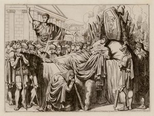 Valerius hält die Grabrede bei der Beerdigung von Brutus, 509 v. Chr. von Bartolomeo Pinelli