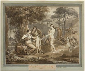 Venus präsentiert Amor Kalypso, aus Die Abenteuer des Telemach, Buch 7 von Bartolomeo Pinelli