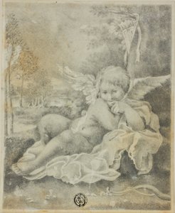 Amor in einer Landschaft von Bartolomeo Schedoni