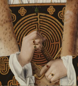 Porträt eines Mannes, Detail seiner Hände