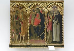 Madonna mit Kind und den Heiligen Johannes dem Täufer, Maria Magdalena von Bartolomeo di Tommaso da Foligno