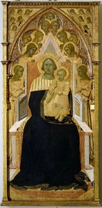 Madonna und Kind auf dem Thron, umgeben von Engeln von Bartolommeo Bulgarini