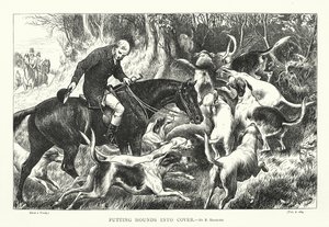 Hunde in Deckung bringen (Gravur) von Basil Bradley