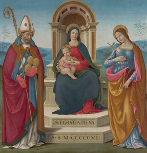 Madonna und Kind mit St. Justus von Volterra und St. Margareta von Antiochia