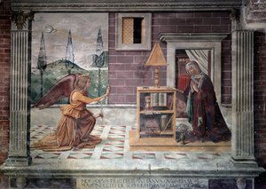Jungfrau der Verkündigung (Vergine annunziata) - Fresko von Bastiano Mainardi