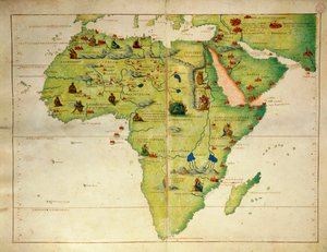 Afrika, aus dem Atlas der Welt in dreiunddreißig Karten, von Battista Agnese von Battista Agnese