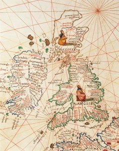 Europa: Großbritannien und Irland, aus dem Atlas der Welt in dreiunddreißig Karten, von Battista Agnese