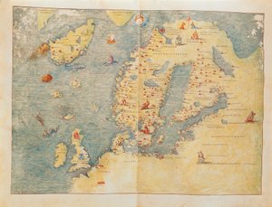 Karte von Nordeuropa, aus Portolan-Atlas von Battista Agnese