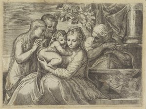 Heilige Familie mit Heiligen