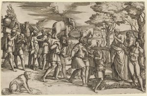 Abraham zahlt den Zehnten an Melchisedek
