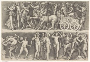 Antikes Relief mit Bacchus und Ariadne