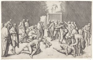 Arche des Bundes im Tempel von Dagon