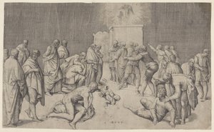 Bundeslade im Tempel von Dagon