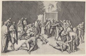 Bundeslade im Tempel von Dagon von Battista Franco