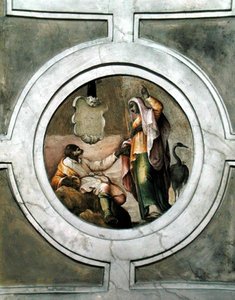 Darstellung einer der Tugenden aus der Decke der Grimani-Kapelle (Fresko)