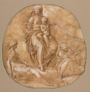Die Jungfrau und das Kind mit der heiligen Katharina von Alexandria und einer älteren Heiligen, ca. 1545 von Battista Franco