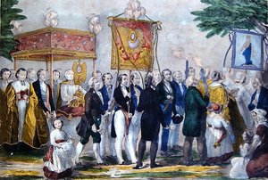 Prozession der Confrerie du Tres Saint Sacrament, frühes 19. Jahrhundert von Bautz Bautz