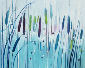 Aqua-Schilf-Reflexion