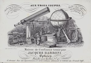 Werbung für Jacques Barboni optische Instrumente von Belgian School
