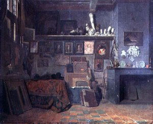 Innenansicht eines Künstlerateliers, ca. 1870 von Belgian School