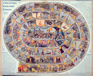 Brettspiel über Ereignisse und die Entwicklung des 1. Weltkriegs in Belgien, ca. 1918-19 von Belgian School