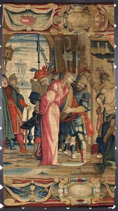 Christus und Pontius Pilatus, Tapisserie der Brüsseler Manufakturen, 16. Jahrhundert, Genua, Musei di Strada Nuova