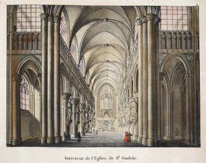 Innenansicht der St.-Gudula-Kirche, ca. 1895 von Belgian School