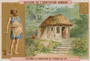 Eisenzeitliches Kostüm und Behausung von Belgian School