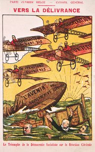 Plakat, das die Belgische Arbeiterpartei bewirbt, vor 1914