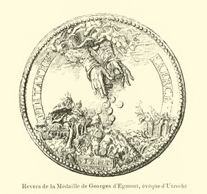 Rückseite einer Medaille von Georg von Egmond, Bischof von Utrecht von Belgian School