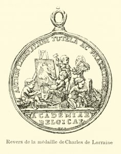 Rückseite der Medaille von Karl von Lothringen von Belgian School