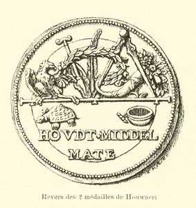 Rückseite der beiden Medaillen von Houwaert von Belgian School