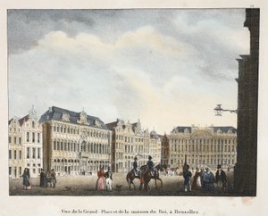Ansicht des Großen Marktplatzes und des Königshauses in Brüssel, ca. 1895