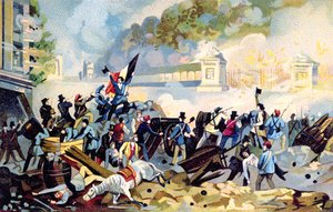 Wallonische Freiwillige greifen am 23. Oktober 1830 während der niederländischen Invasion in Belgien an, um die Kontrolle wiederzuerlangen von Belgian School