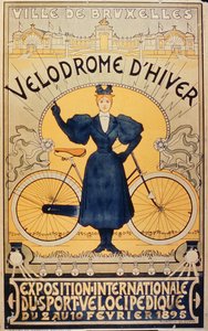 Winter-Radrennbahn, Internationale Ausstellung für Velocipede-Sportarten Brüssel, 2.-10. Februar 1895 von Belgian School