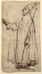 Zeichnung, Stehender Bischof, ca. 1620 von Belisario Corenzio