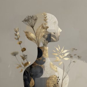Goldene botanische Silhouette von Bella Eve