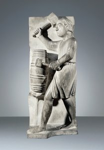 August, Statue aus dem Zyklus der Monate, Baptisterium von Parma