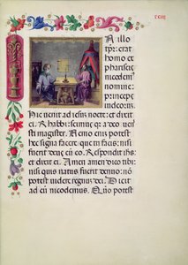 W.107 fol.24r Christus und Nikodemus aus dem Evangelarium von Santa Giustina, geschrieben von Laurentius Gazius Cremonensis, 1523-25 von Benedetto Bordone